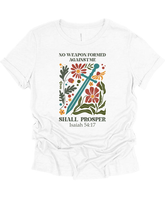 No Weapon Formed Women’s Fitted T-Shirt – Bold & Empowering Design